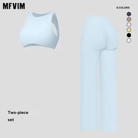 MFVIM Women's Fuzzy 2-Piece Workout Set - Fitted Active Set with Tummy Control, Butt-Lifting, Workout Tops, Bra, for Gym & Outdoor Fitness, Back to School,outdoorfun