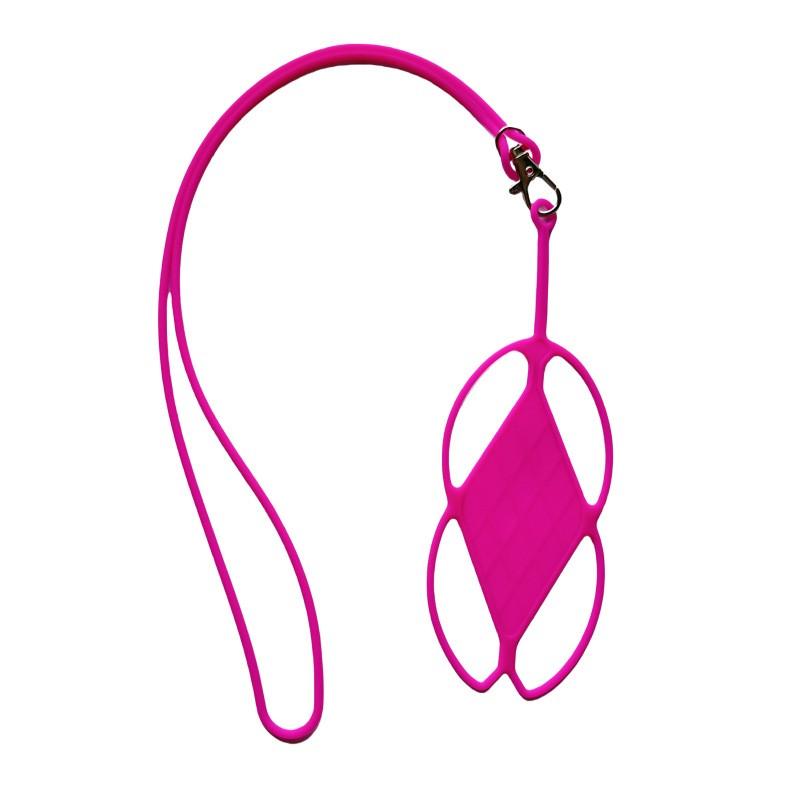 Phone Lanyard with Silicone Card Holder, Universal Durable Neck Strap for Mobile Devices, Elastic Outdoor Use with Badge Holder