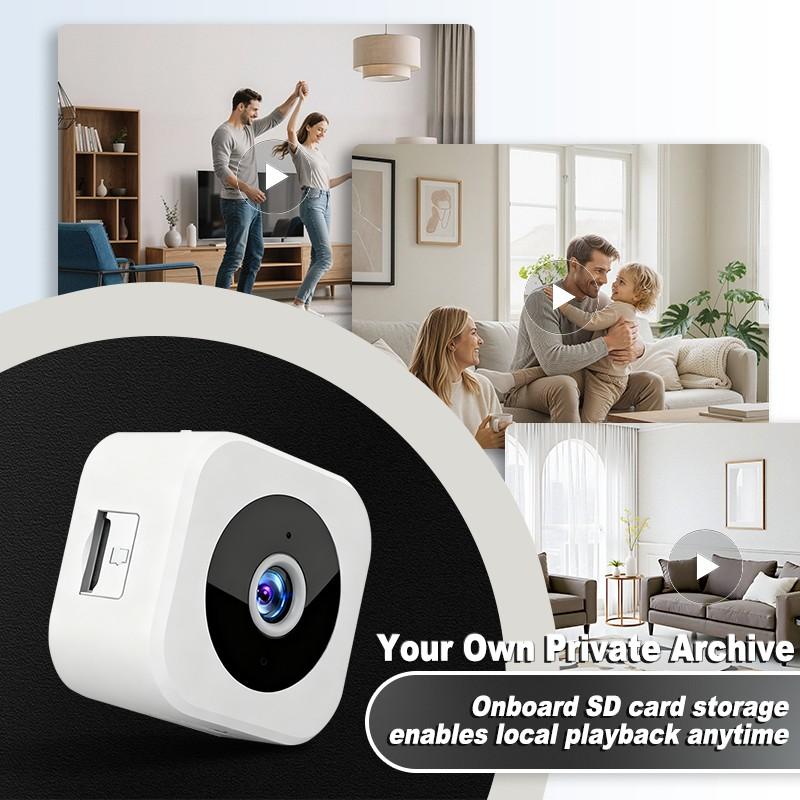 Wireless Security Camera, 2-Pack Rechargeable Indoor Cameras, Home Monitoring Camera, 480p HD, Motion Detection, Easy Setup, Alexa Compatible, Home/office Use