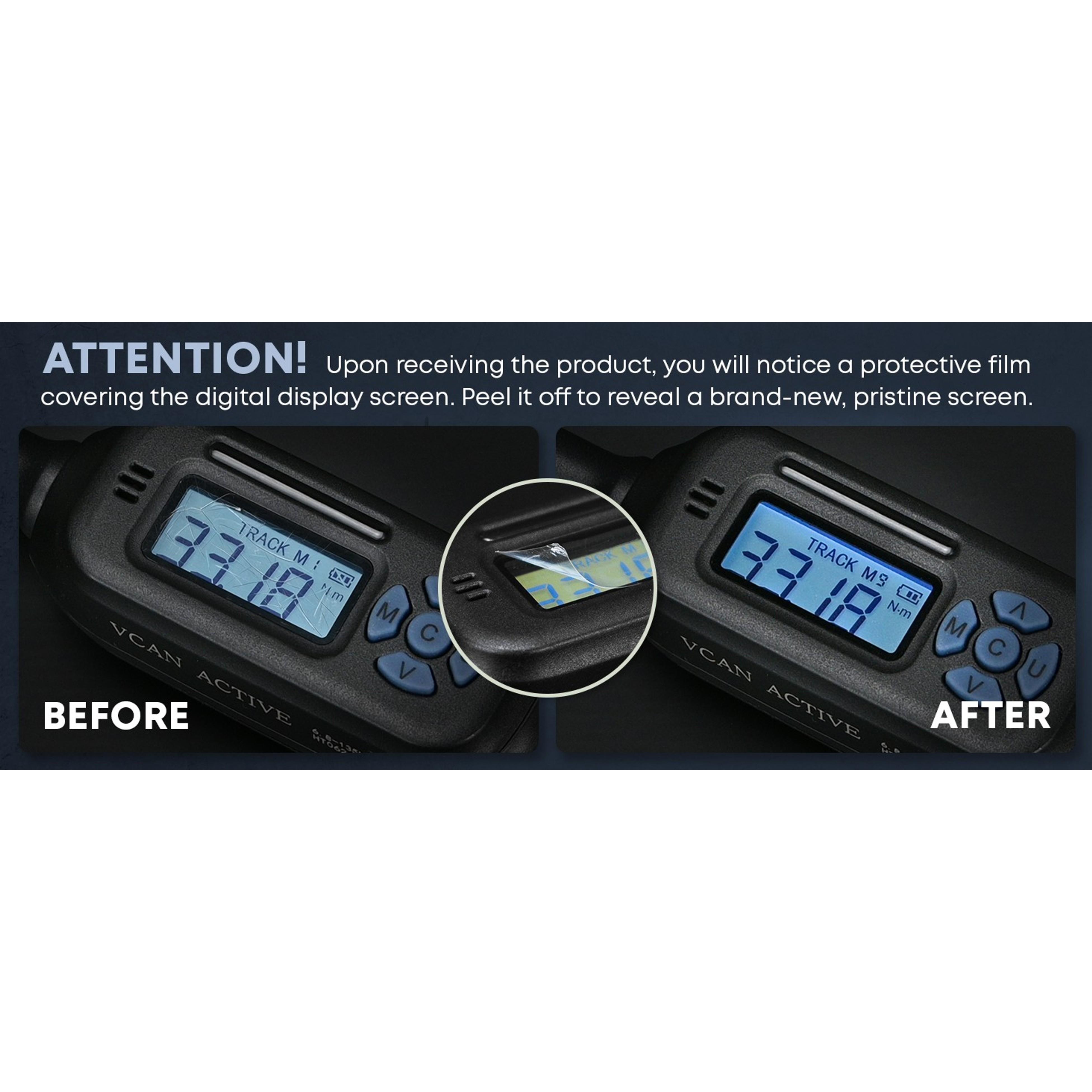 Digital Torque Wrench ±1% Average Test Accuracy 3/8 Drive 2.21-44.25 Ft.Lb with Buzzer & LED Flash Universal Joint & 6" Extension Bar for Bike Moto Car