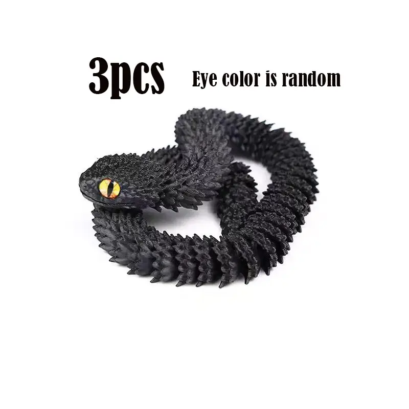 3 medium black snakes (30 cm)