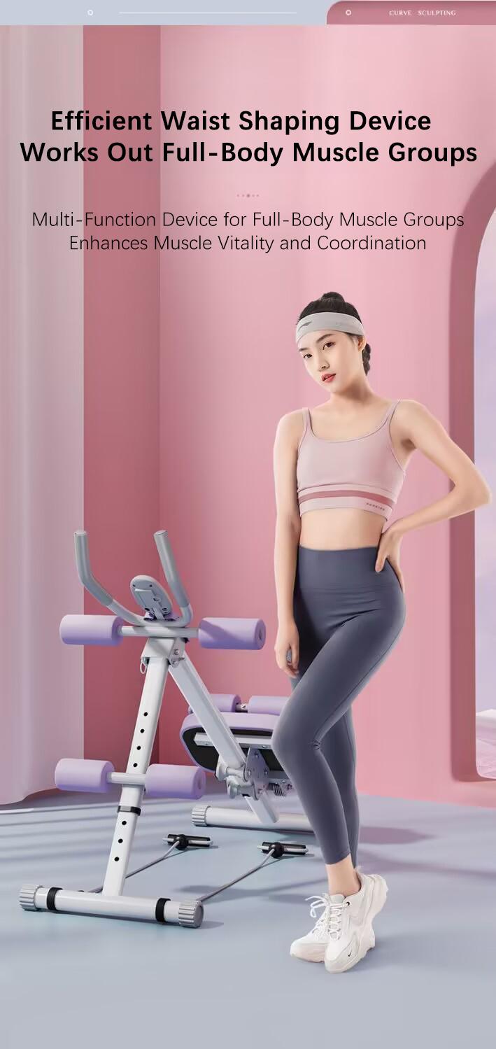 FURICA Adjustable AB Trainer with LCD Monitor Foldable Core Workout Machine for Arms Legs & Buttocks Shaping Home Fitness Equipment 8-Level Height 3-Level Incline Automatic Tracking