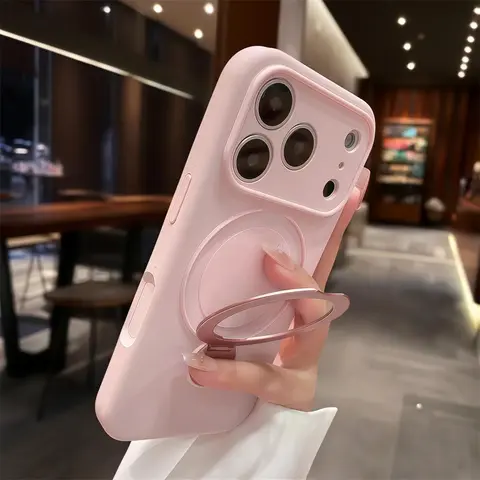 Magnetic Bracket Smartphone Case for iPhone 18 Pro Max, 17 Pro Max - Shockproof All-Inclusive Anti-Fall, 360-Degree Rotating Flexible Casing Cover for Cellphone Handheld Devices (Mobile Phone Accessories)