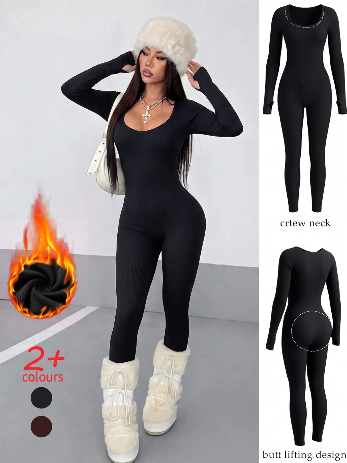 Women's High-Waisted Long Sleeve Yoga Jumpsuit, Fall Winter Sportswear, Gym Outdoor Fitness, Casual Exercise Wear