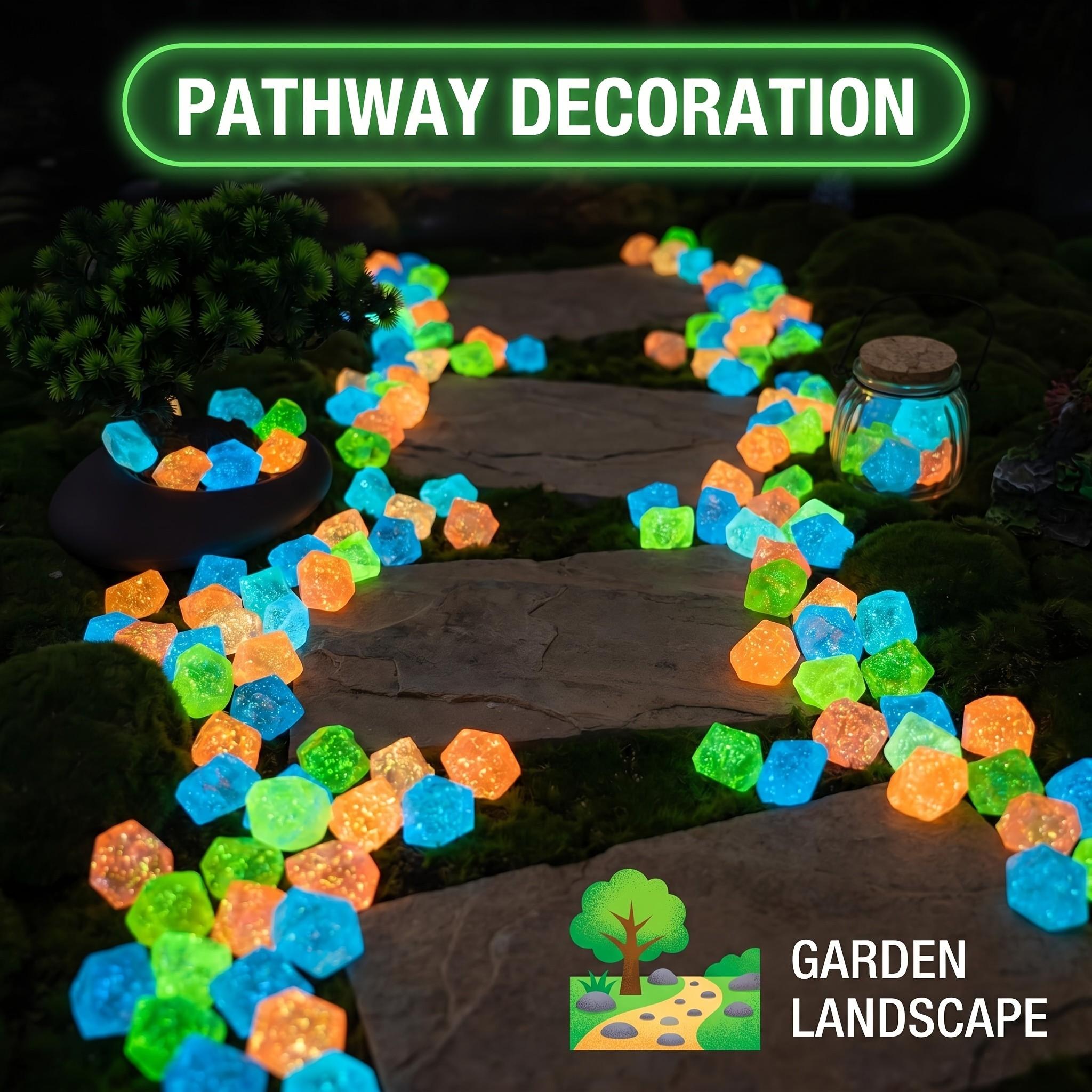 New 16 high-quality simulated starry glow stones, weighing 0.49 pounds, each with a diameter of 1.77 inches, suitable for large garden landscapes, starry sky landscapes, and night lights, are essential items for Halloween/festivals
