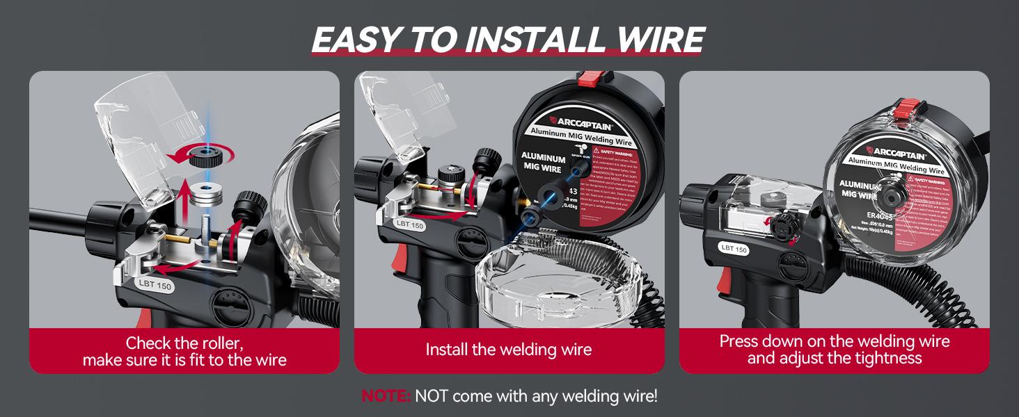 ARCCAPTAIN Spool Gun for Aluminum Welding Euro Connection 5-Pin 10FT for ARCCAPTAIN MIG205MP, MIG205PRO