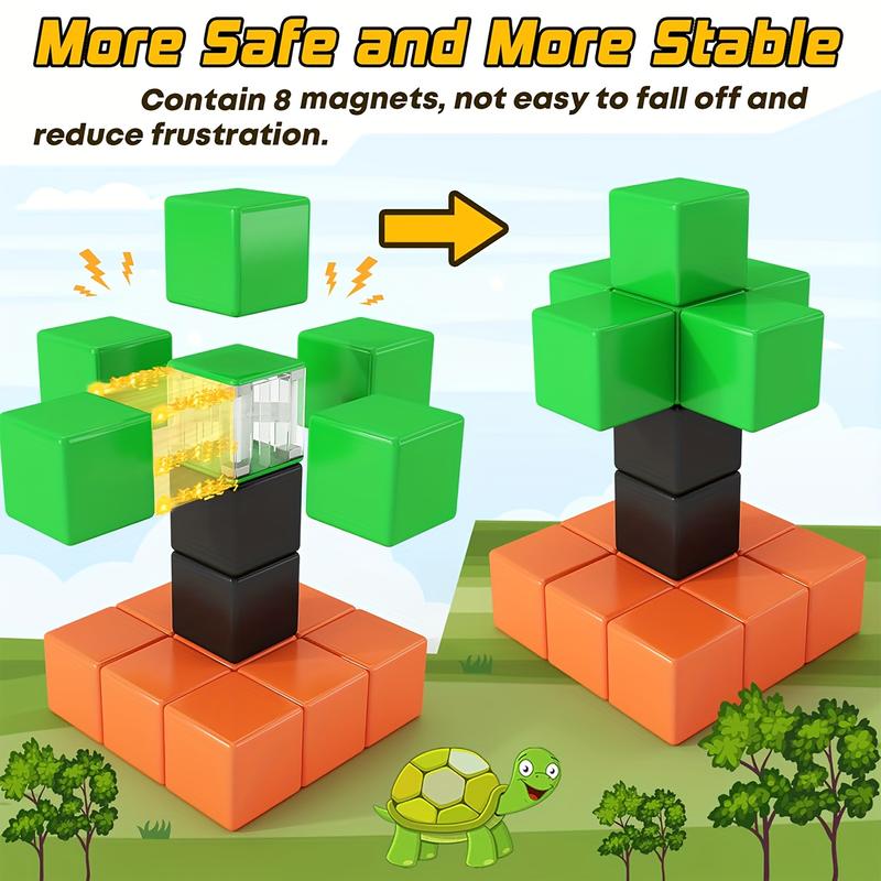 Magnetic Building Blocks Toy, Magnetic Building Set, 2.5cm 3D Sensory Toys for Boys and Girls, Finger Exercise for Kids 3-5 4-8 Years Old, Christmas Gift