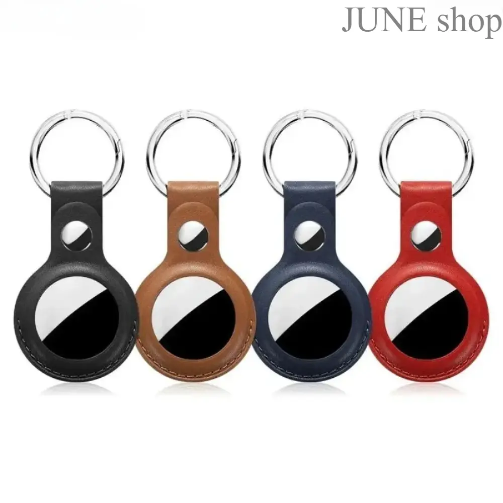 4 Pack PU Leather AirTag Holder Keychain, Signal-Friendly Protective Tracker Cover With Secure Key Ring Loop, Anti-Lost Shockproof Case For Apple AirTags, Portable Travel Essential For Keys Handbags Luggage Anti-Loss Tracking