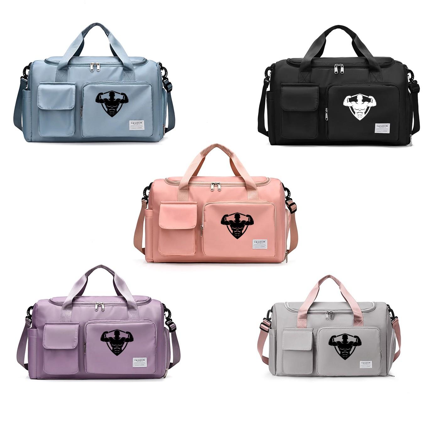 Men's Fitness Muscle Print Sports Bag, Large Capacity Handbag, Crossbody Training Bag, Yoga Backpack, Lightweight Travel Bag