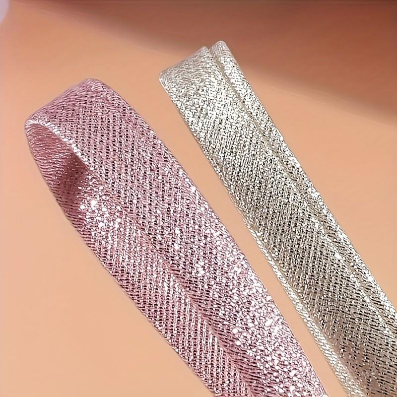 3m Silver Color Glitter Ribbon, Non-Elastic Binding Tape, Heat Resistant, for Clothing, Curtains, Bedding, Bags, Tablecloths