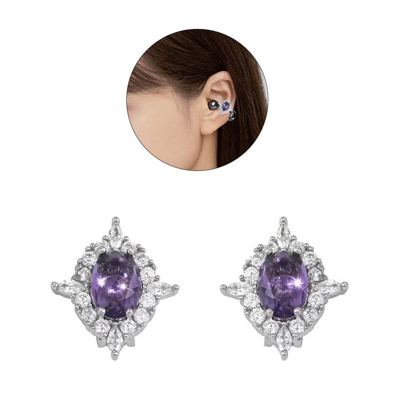 None-In-Ear Clip-On Earbuds, Audio Wireless Earbuds, Wireless Bluetooth-compatible Headphones, Detachable Synthetic Gemstone Earrings, HiFi Stereo Sound, for Sports & Outdoor Activities