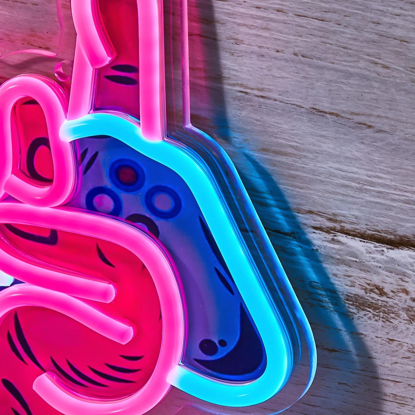 Gamer UV LED Neon Light Sign: Gamepad Design with Dynamic Glow, USB Powered, for PC Gaming Setup & Man Cave Wall Art, Decorative Light Decor