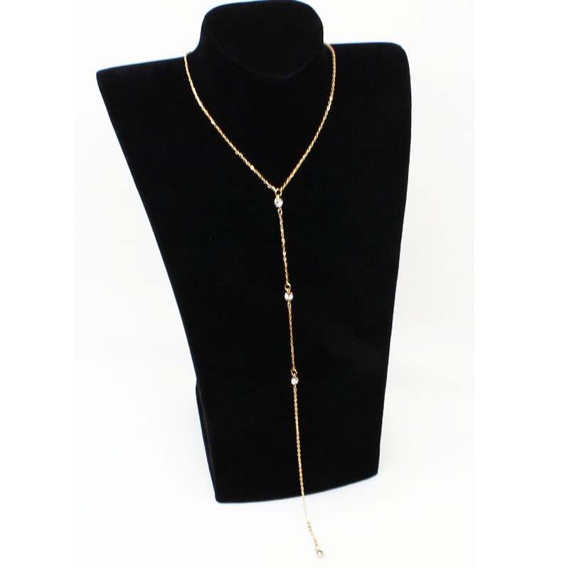 Women's Sexy Crystal Body Chain Necklace - Fashionable Jewelry, Silver-Colored Necklaces, Elegant Metal Long Zircon Backless Body Jewelry, Bikini Beach & Wedding Accessories, Body Chains