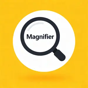 Magnifier shop logo