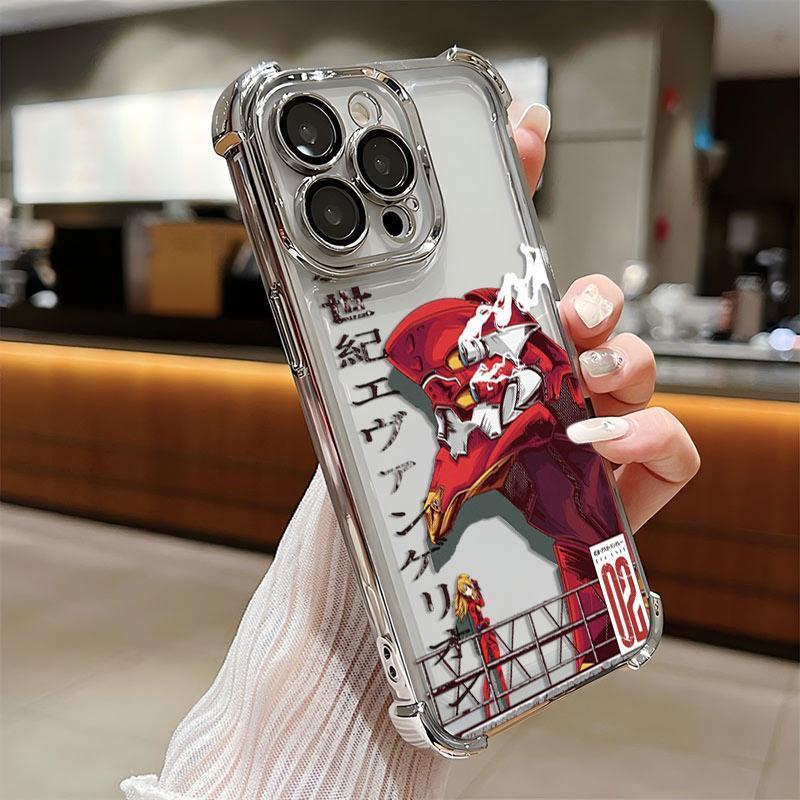 Anime Plating Phone Case for Anime E-Evangelions IPhone 17 Pro Max Air 16e 16 15 14 13 12 11 Pro Max Plus & Samsung Galaxy S25 Ultra S24 S23 S22 S21 Plus Anti-Fall Airabag Back Cover Animematte Hard Case Smartphone Cellphone