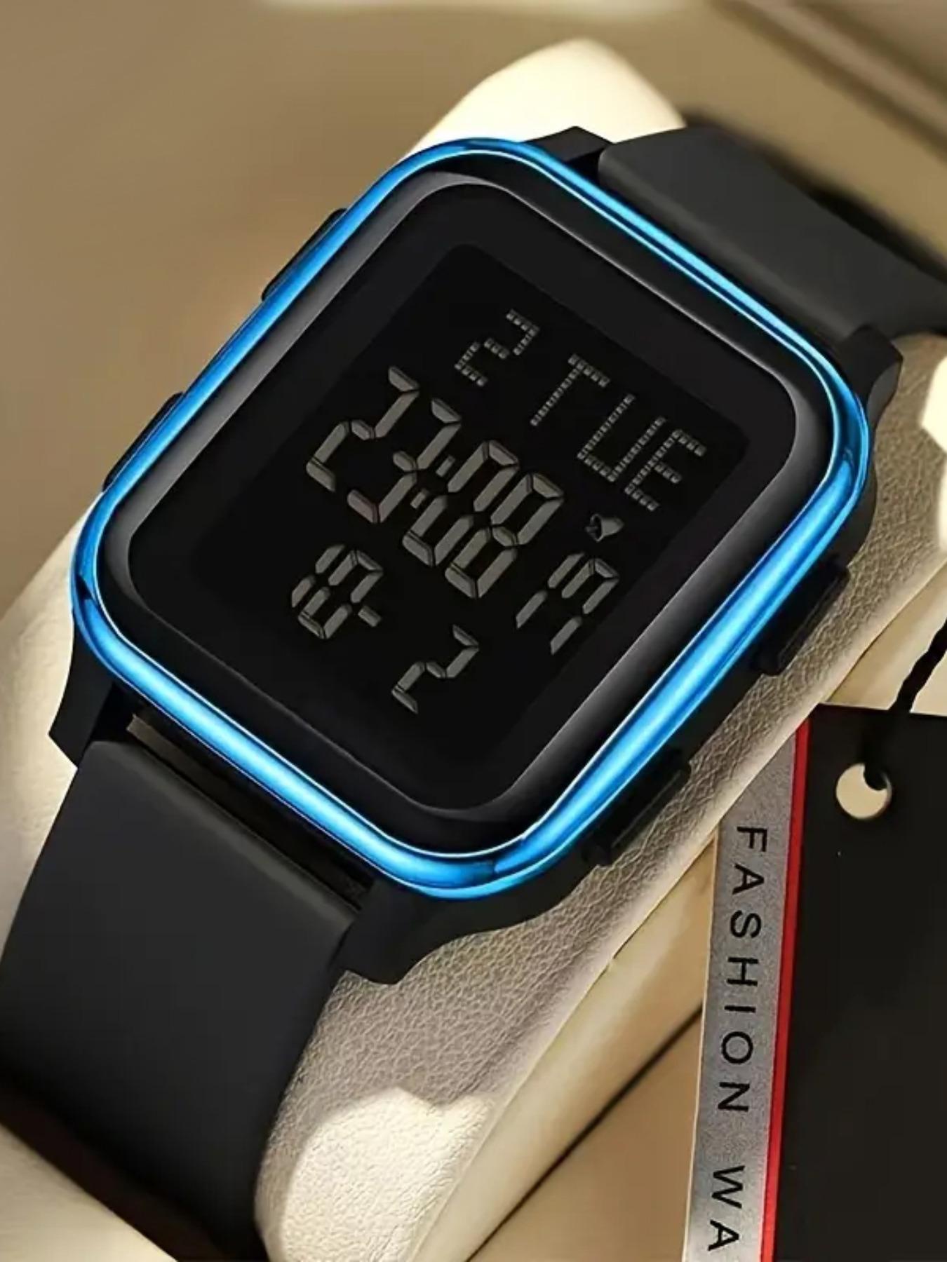 Men's Sporty Digital Watch, Fashionable Digital Watch with Date & Week Display, Waterproof & Sweat-proof Watch for Men for Daily Life, with Box