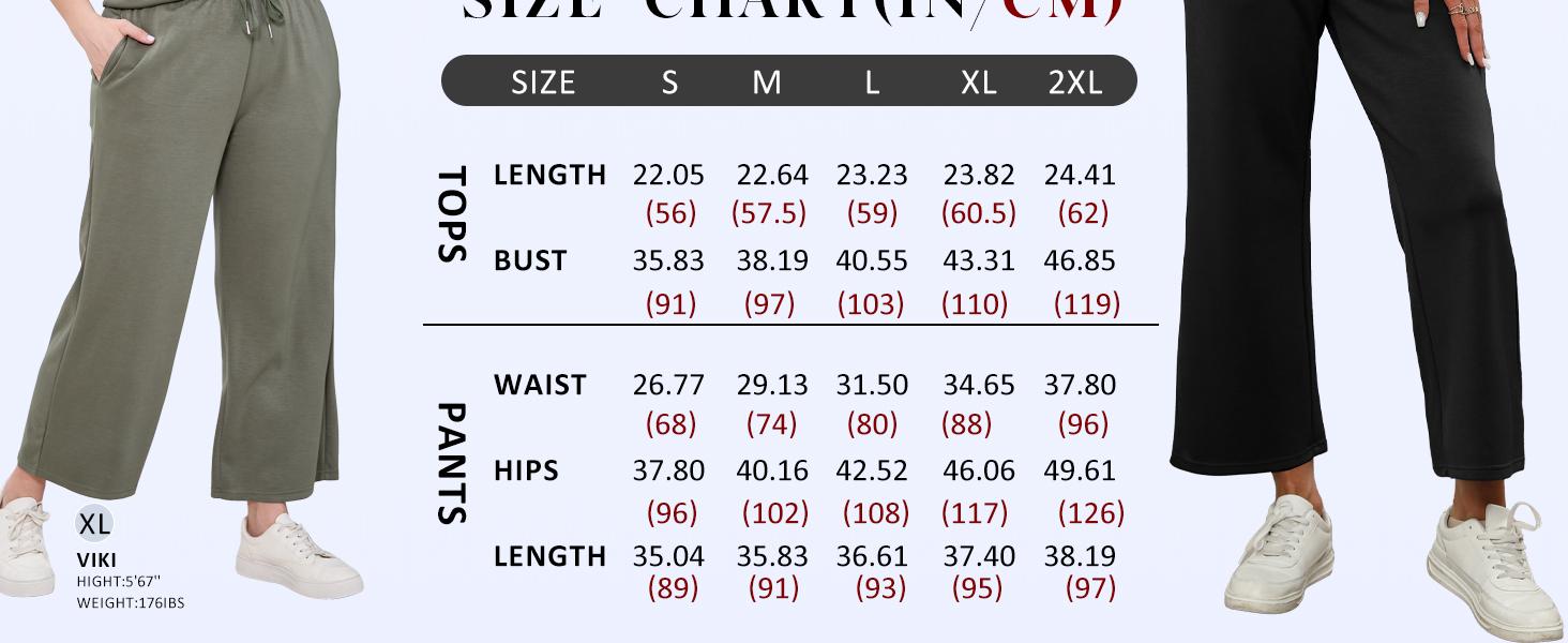 WIHOLL Two Piece Sets for Women Summer Outfits Lounge Sets Mock Neck Tops Wide Leg Crop Pants Vacation Travel Outfits