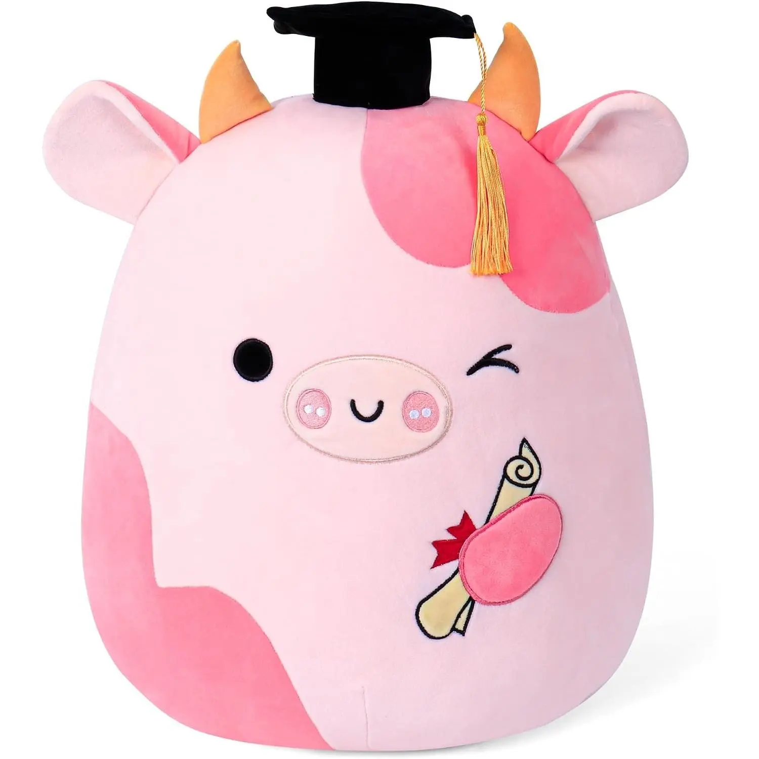 Graduation Gifts 2026, Cow Stuffed Plush Animals with Mini Graduation Cap, Cute Doll Pillow Toys for Middle Elementary and High School Students