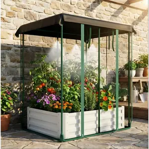 Garvee New Upgraded Galvanized Steel Raised Garden Bed 0.6mm Thick with Insect Net Cover & Drip Irrigation Kit, Rectangular Metal Planter Box for Vegetables Herbs Flowers, Rust-Resistant Outdoor Growing Container Ideal Christmas Xmas Birthday Gifts