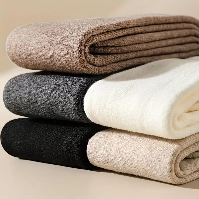 3-Pair Women's Heavy Duty Thermal Over-the-Knee socks - Extreme Cold Weather - Thick Insulated Leg Warmers, Beige/Black/Gray/ - Everyday & Special Occasions, Winter Socks, Occasion Wear Warmth, Ribbed Cuff Warmth, Warm Weather Gear, Plush Fabric Interior