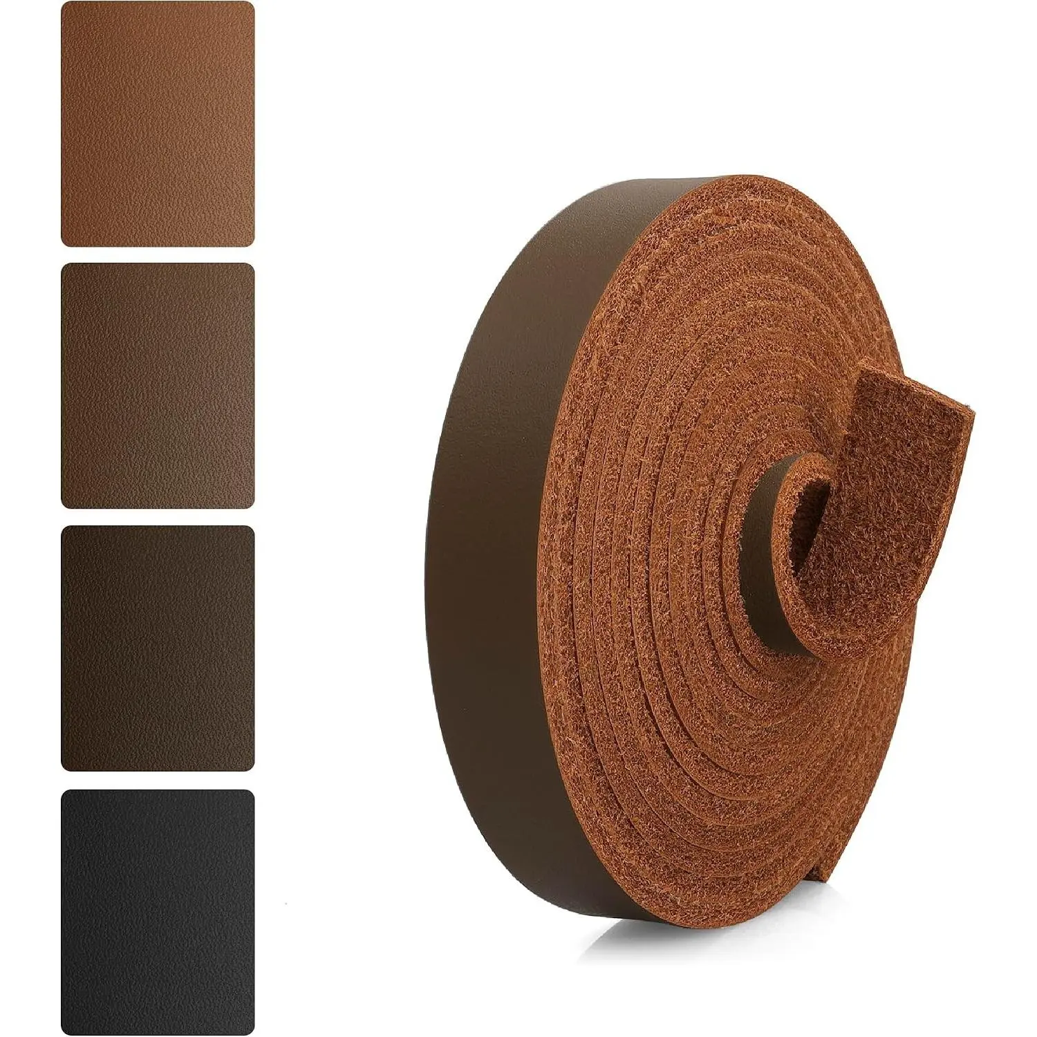 Top Grain Leather Strap, 1/2 Inch Wide 72 Inches Long Brown Leather Strips, Ideal for DIY Arts & Craft Projects, Traction Ropes, Bag Straps, Furniture Handles
