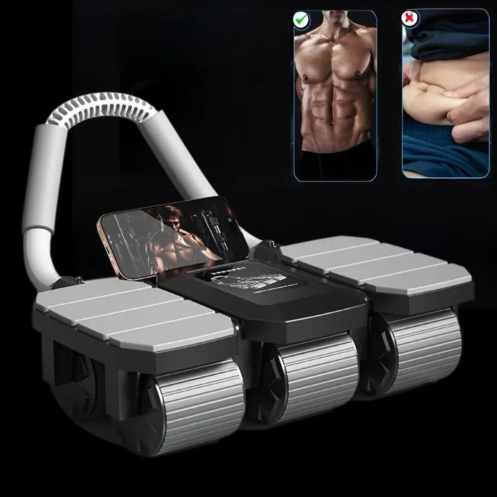 2026 New Abdominal Roller Wheel with Knee Pad and Timer, Automatic Rebound Core Exercise Roller, Elbow Support, Unisex Fitness Gear