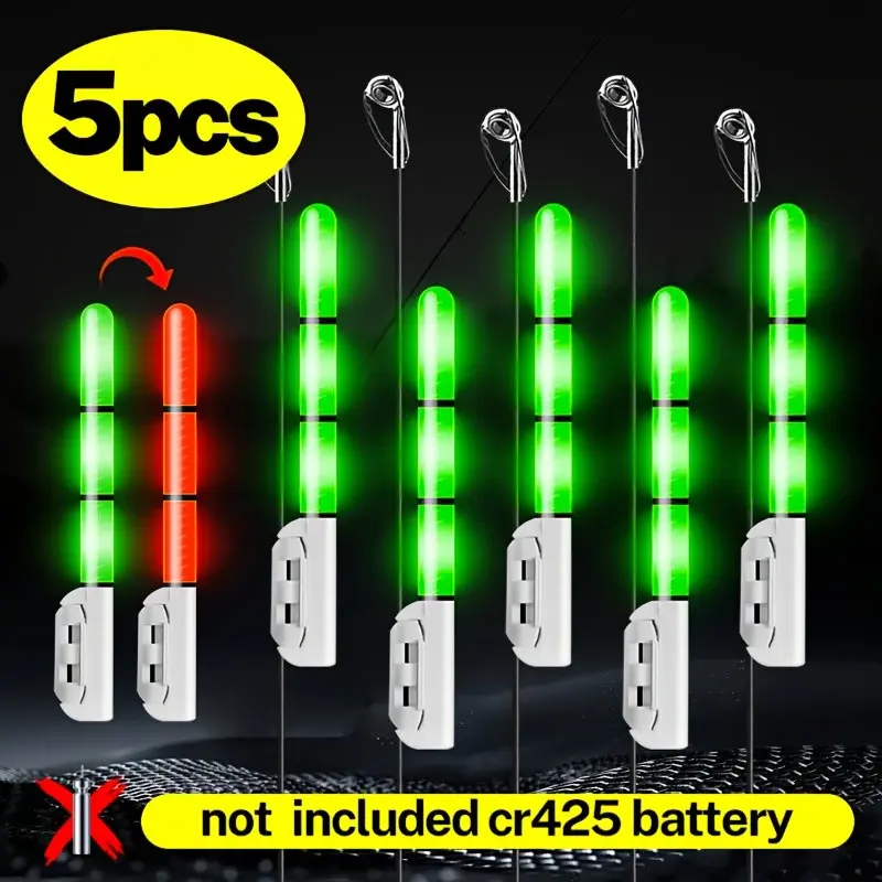 5-Piece Fishing Signal Indicator, Color-Changing Lights, Night Fishing Glow Stick, Day/night Use, Sea Rod, Surf Rod, Secure Base