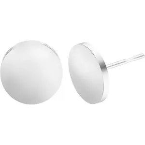 Stud Earrings Flat Circle Piercing Dot Earrings Stainless Disc Post Earrings for Women (2-10mm, Silver, 1-3 pairs)