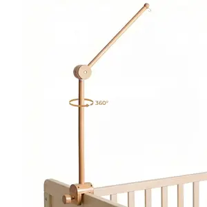 Height Adjustable Wooden Baby Crib Mobile Arm Holder for Hanging Crib Attachment Nursery Decor