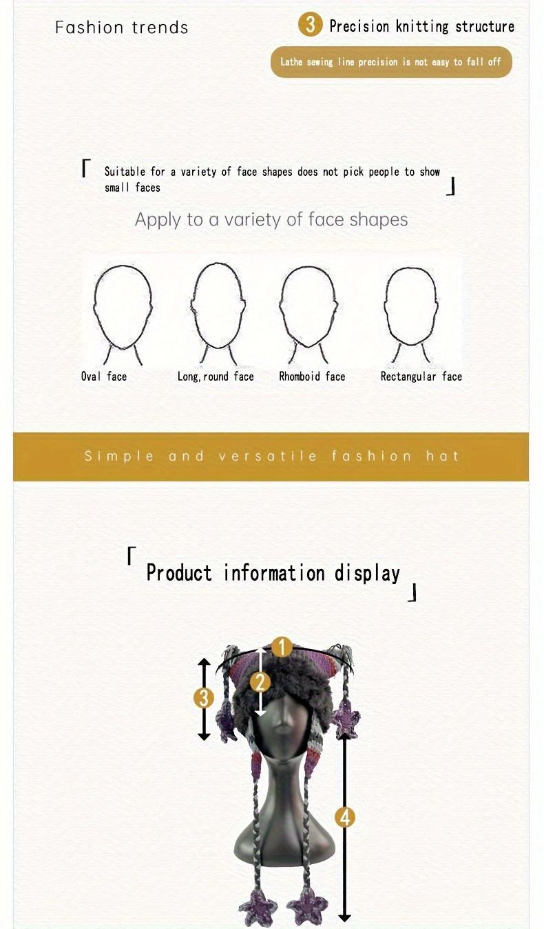 2026 New Stylish Unisex Winter Beanie – Warm Knitted Faux Fur Lined Hat, Ear Flaps & Tassels Design for Cold-Weather Outdoor Wear, Great for Thanksgiving