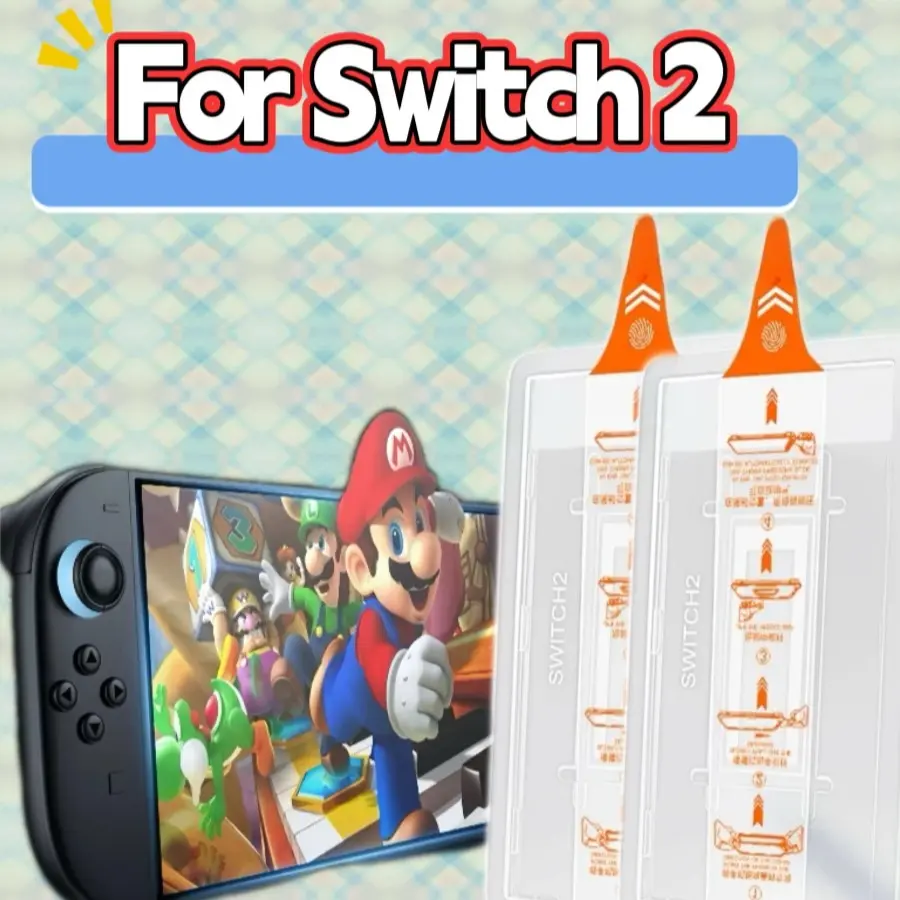 High-Definition Screen Protector for Switch2, Tempered Glass Film, 2 Pieces Set, Durable and Clear Protection, Perfect Fit for Switch2, HD Screen Protector