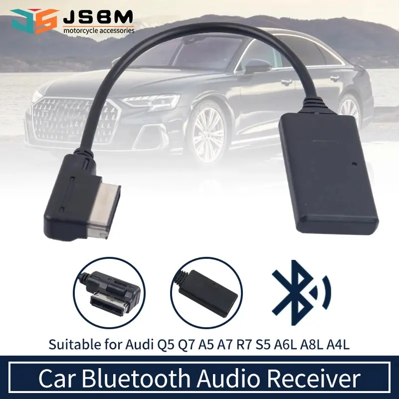 JSBM Bluetooth Car Adapter, Wireless AUX Adapter for Audi VW MMI 3G, AMI/MDI Compatible with Audi A3, A4 B6, A6L, A7, A8L, Q5, Q7