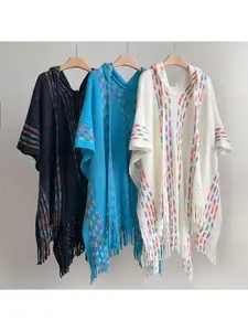 Ethnic-style hooded shawl women's outerwear 2026 new pullover cape air-conditioned room shawl fashionable and versatile