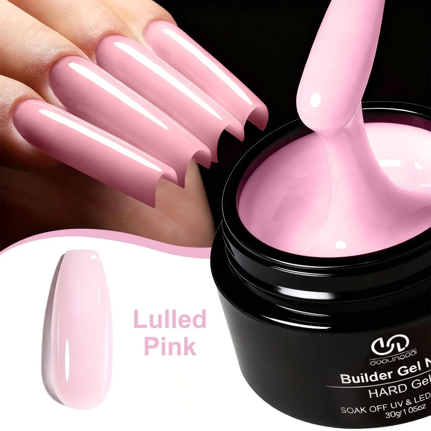 30g Removable Hardening Nail Extension Gel False Nail Gels, Transparent Clear Low Saturation Soft Fog Nude, Multi-Functional Nail Polish, UV/LED Curing