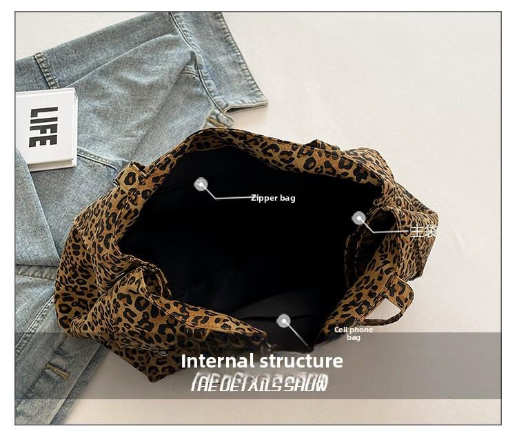 Leopard Graphic Tote Bag, Large Capacity Shoulder Bag for Women, Casual Trendy Versatile High-quality Daily Commuting Bag, Girl Fashionable Shopping Bag
