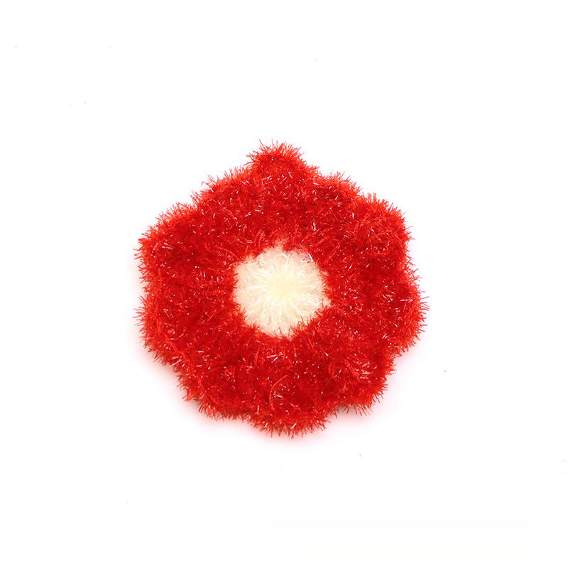 [6-piece set in random colors] Acrylic non-stick oil dishcloth, thickened acrylic flower cleaning cloth in various colors