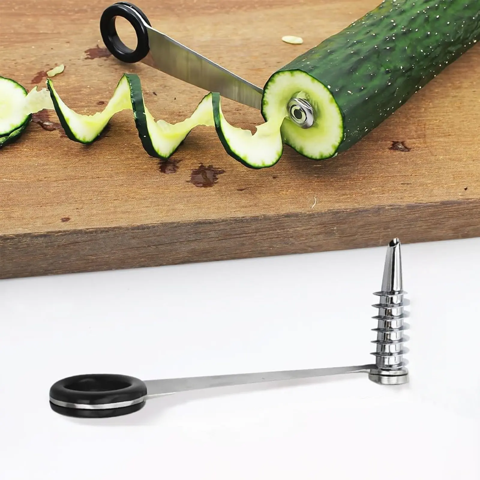 1/2/5-Pack Spiral Vegetable Cutter, Sus304 Stainless Steel, Manual Slicer, Portable, for Potatoes, Cucumbers, Carrots, Kitchen Multi-Function Tool