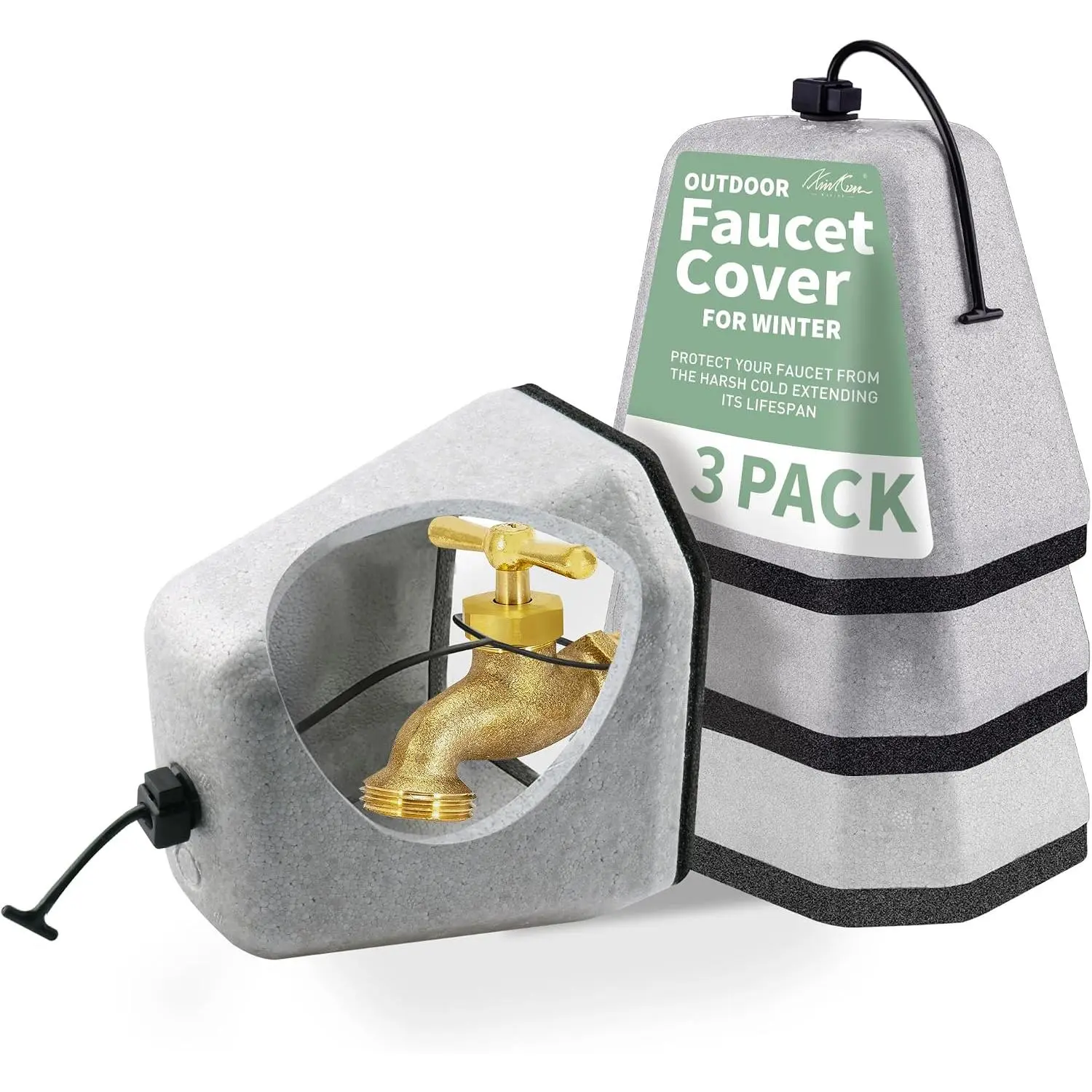 Outdoor Faucet Cover 3 Pack - Thickened  Insulated for Winter Freeze Protection,  Hose Bib and Water Spigot Covers for Outside