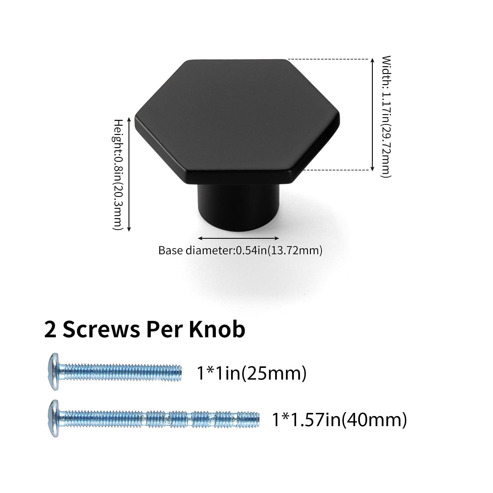 Goldenwam 25Pack Solid Brass Cabinet Knobs Hexagon Gold Dresser Drawer Pulls Handles Gold/Black/Brushed Nickel doorknobs