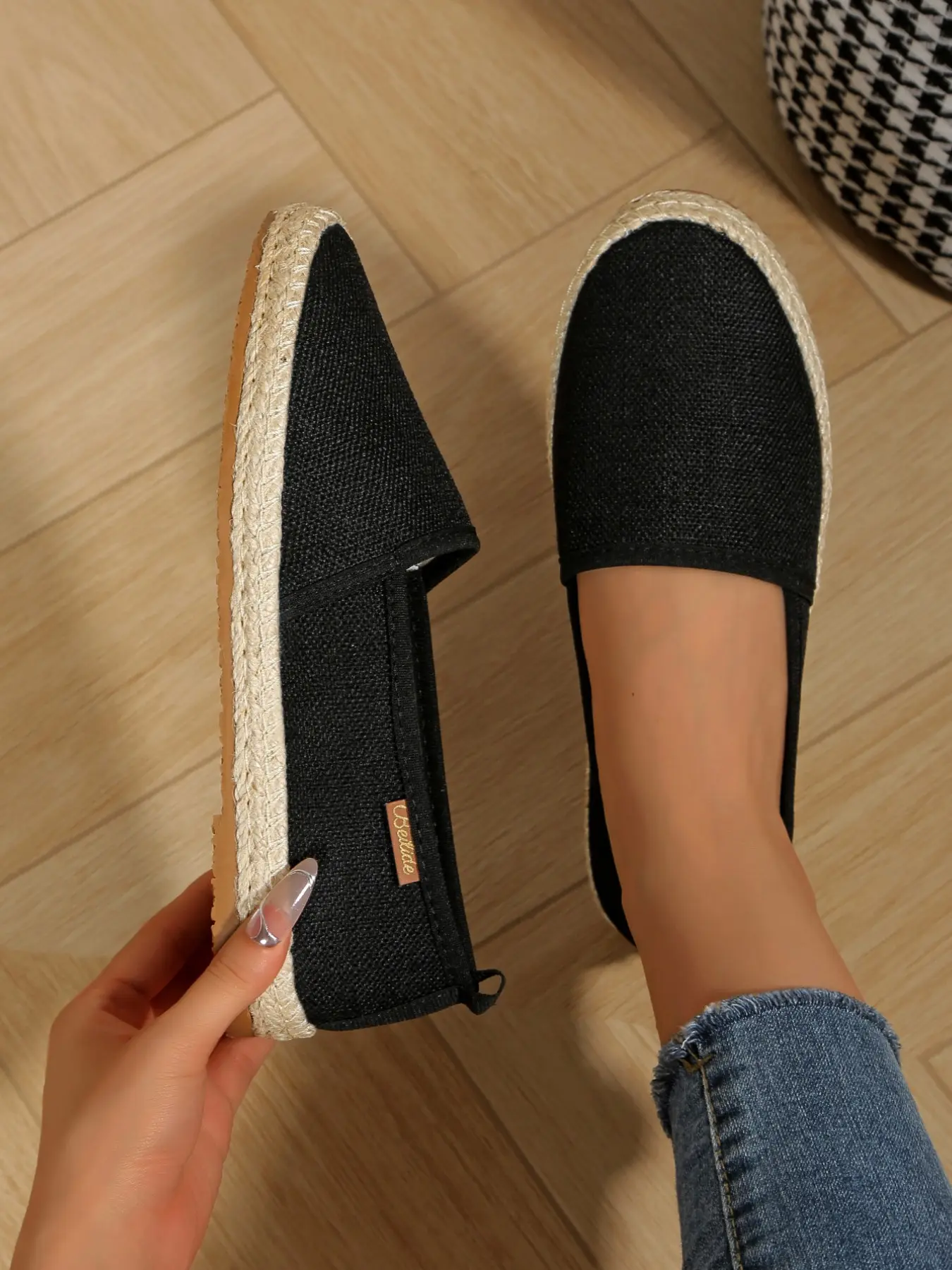 Women's Boho Style Espadrilles, Casual Comfortable Breathable Slip on Shoes, Casual Fashion Shoes for Daily Wear, Trendy All-match Sneakers for Women & Girls, Slipon, Casual Soft Sole, Footwear