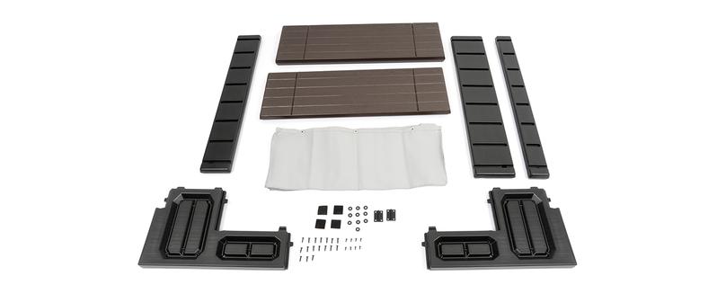 HECASA Hot Tub Steps Outdoor Spa Steps with Storage, Hot Tub Stairs Non-Slip Steps for Outdoor Indoor, 36 Inches Black/Brown