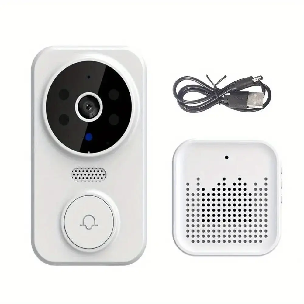 Wifi Wireless Smart Doorbell with Video Security Camera, Home Door Ring Bell Chime Real Time Intercom, Remote View Wifi Video Doorbell Camera, Indoor Outdoor Security Surveillance Bell for Home Apartment Safety Protection