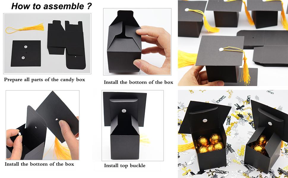 30Pcs Graduation Cap Candy Box Graduation Party Supplies 2026 Decorations Graduation Gift Candy Boxes for Graduation Party Favor