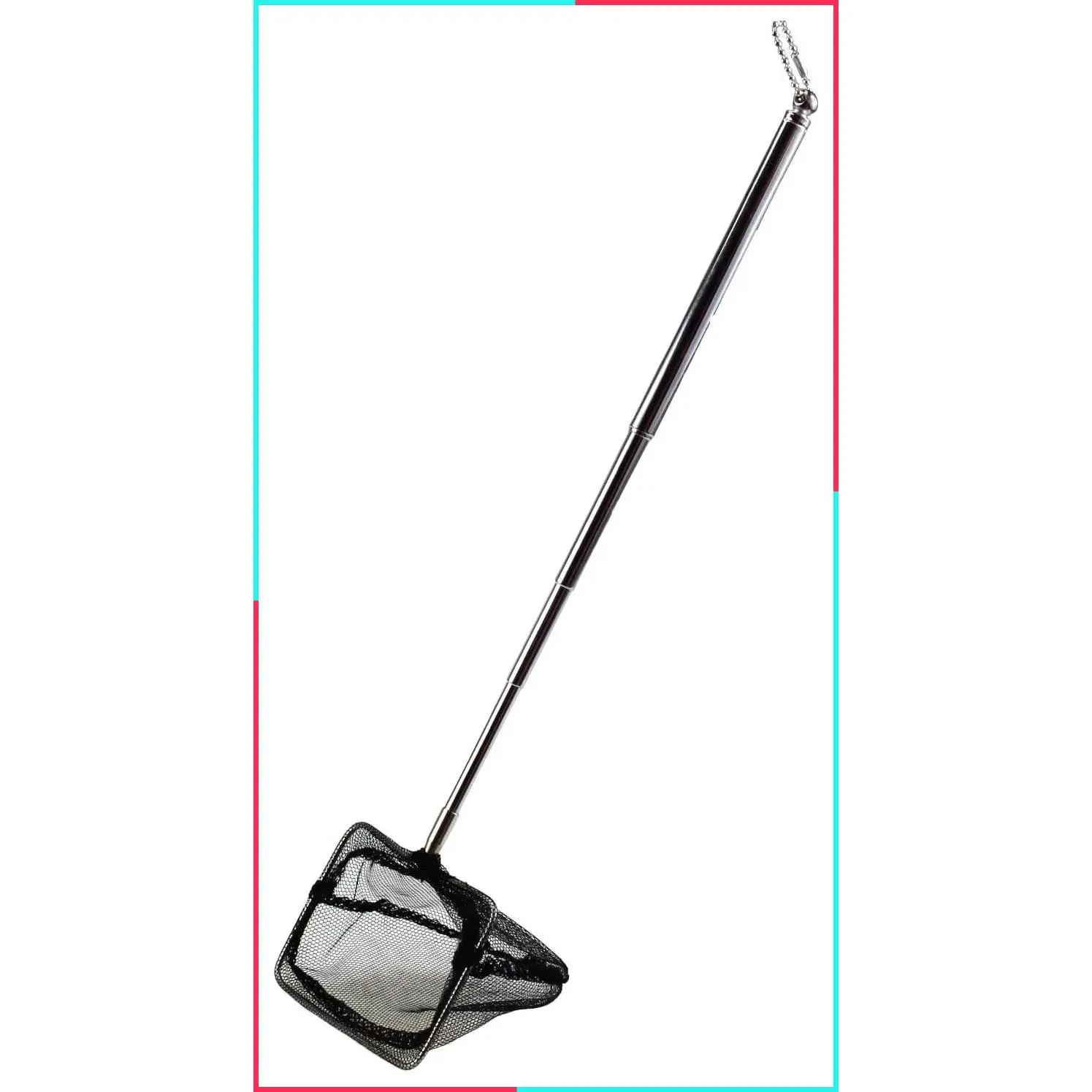 Aquarium Net with Extendable Long Handle, Adjustable Wastes Skimming Cleaning Tools for Fish Tanks