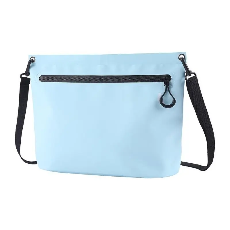 Solid Synthetics Tote Bag, 6L Water Resistant Dry Handbag with Zip for Unisex Beach Travel