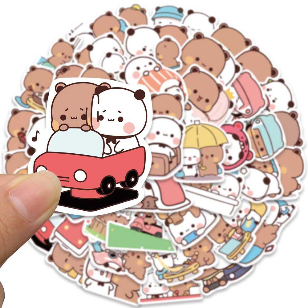 10/30/50pcs Cute Bubu and Dudu Stickers Bear Couple DIY Toy Doodles Decorative Graffiti Decal Phone Bottles Scrapbook Waterproof