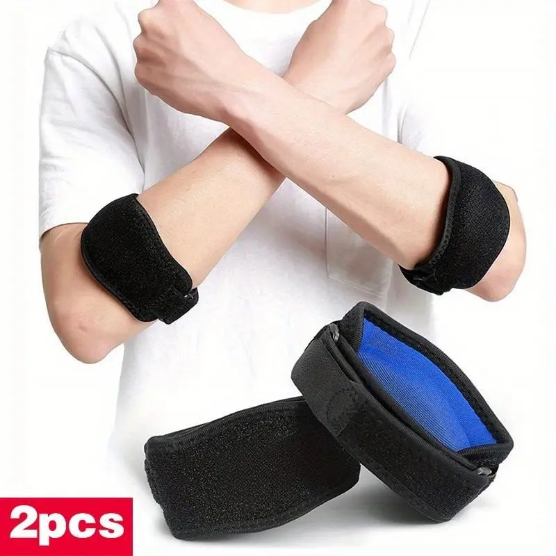 2pcs Sport Elbow Pads, Adjustable Compression Wrist Support for Tennis Golf, Golfers Elbow Brace, Elbow Wraps, Arm Brace for Weightlifting, Comfortable and Durable, Sports Protective Gear