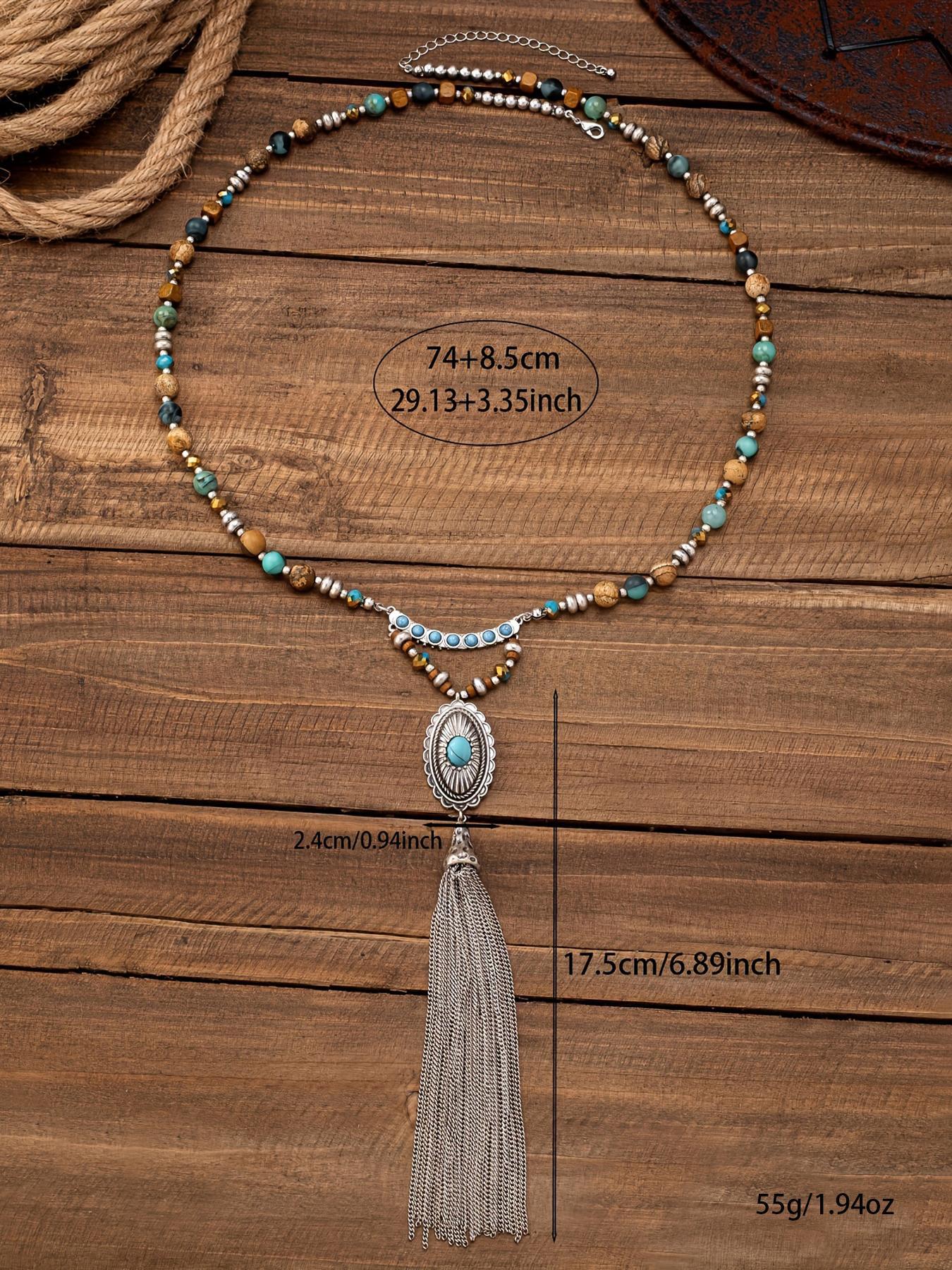 Vintage Boho Style Long Necklace for Women, Fashion Jewelry for Party, Daily Clothing Decor, Trendy All-match & Exquisite Jewelry for Birthday Gift, Jewelry Accessory