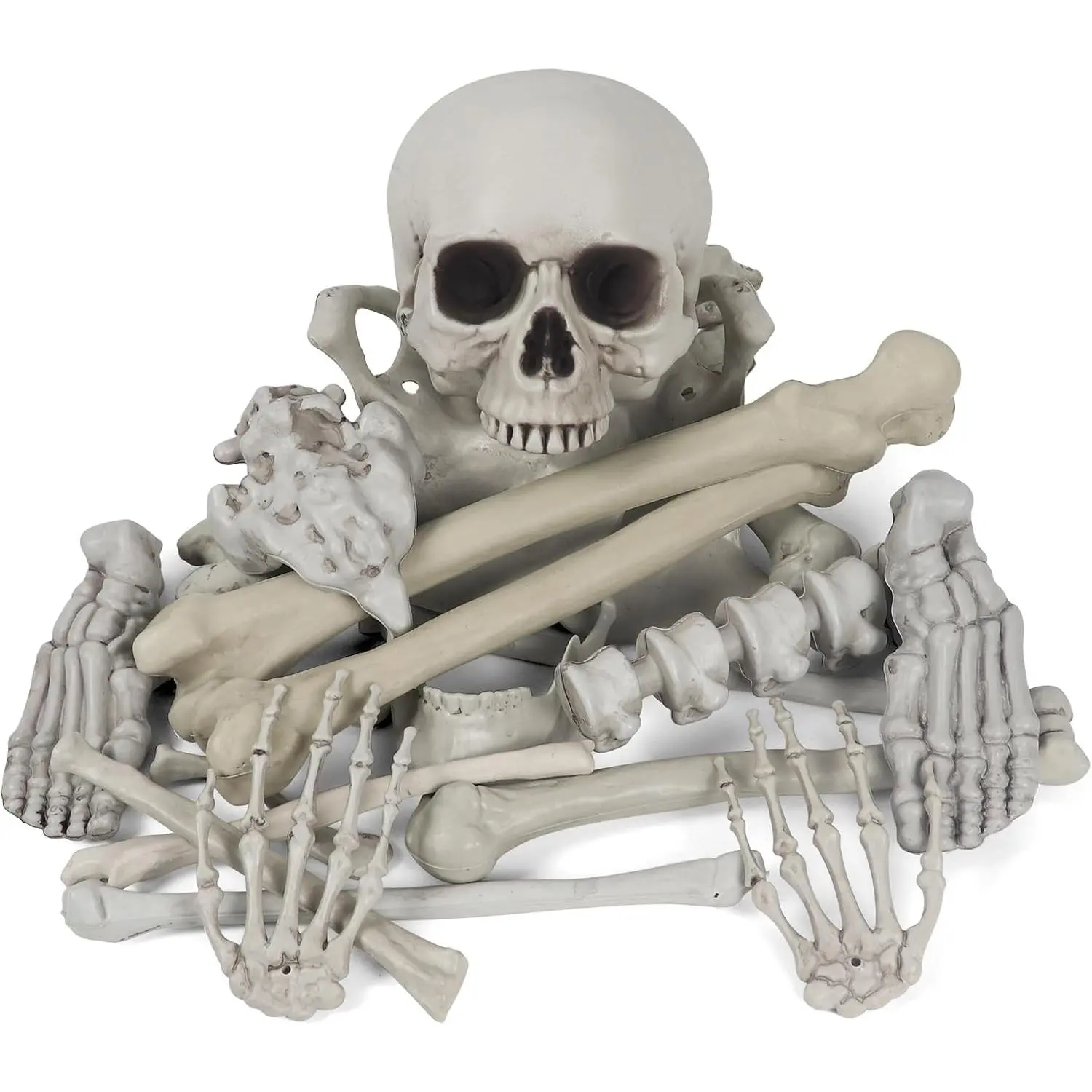 Halloween Life Size Skeleton Skull Set - 28 PCS Bag of Bones Decorations for Spooky Graveyard Scene, Haunted House, Party Props, Indoor Outdoor Yard DisplayGift