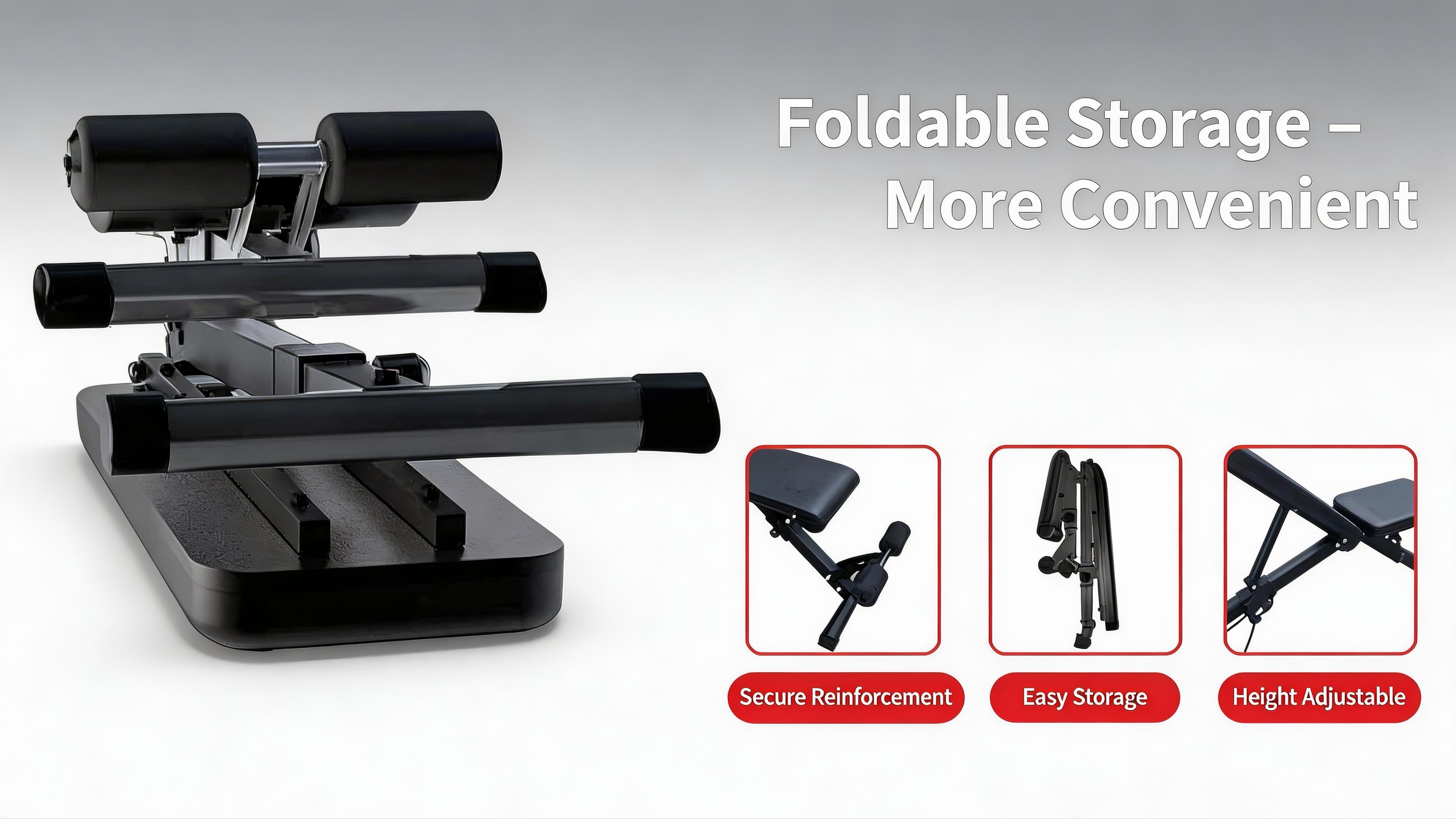 [Fahuac] 2-in-1 Adjustable Weight Bench with Resistance Bands - Foldable Dumbbell Bench for Home Gym, Flat/Incline/Upright Positions, 46x13x48in, Full Body Strength Training.